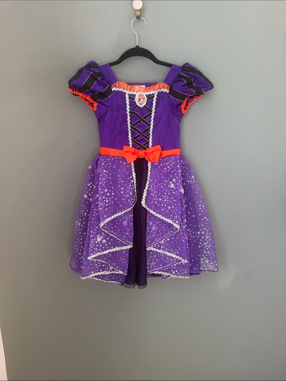 Disney Minnie Witch Dress Sz 5/6 Stars Sparkles